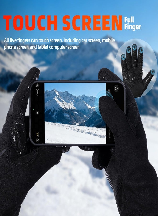 MVPTOO Ski Gloves Warm for Winter Windproof Water-Repellent Thermal for Snow & Cold Weather Touchscreen Gloves for Men & Women (Black, Large) - Image 3